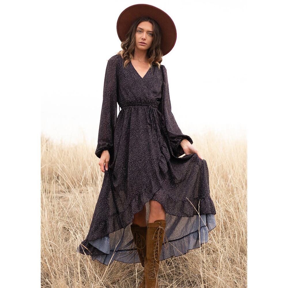 Joyfolie Mia Joy Ella Women’s Dress in Black Dot Size XXS